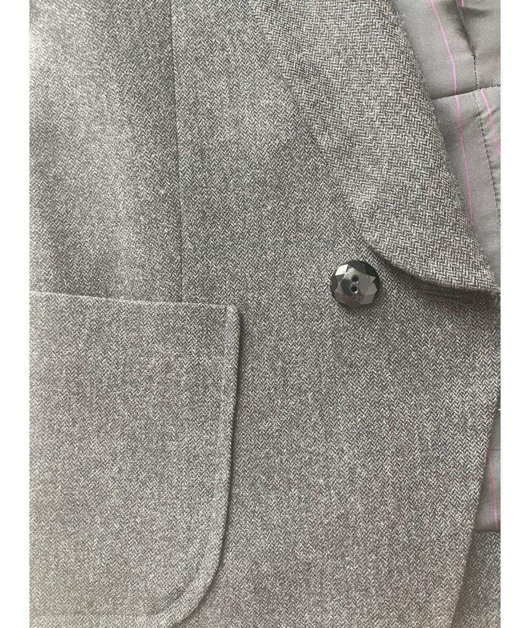 KENZO Антрацитовый шерстяной жакет/пиджак, фото 8