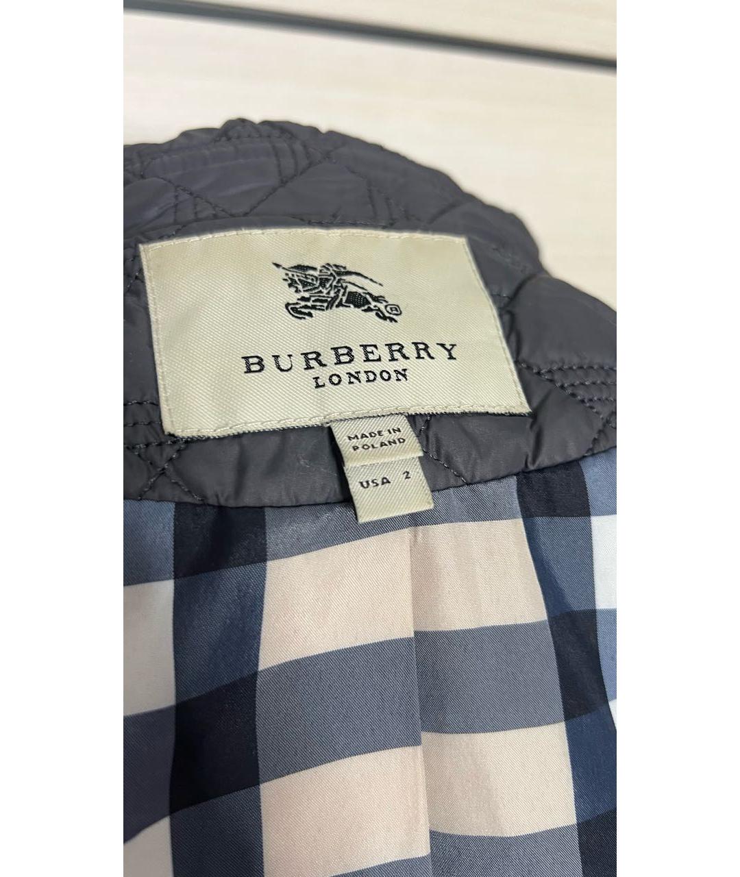 BURBERRY Антрацитовый полиэстеровый тренч/плащ, фото 3