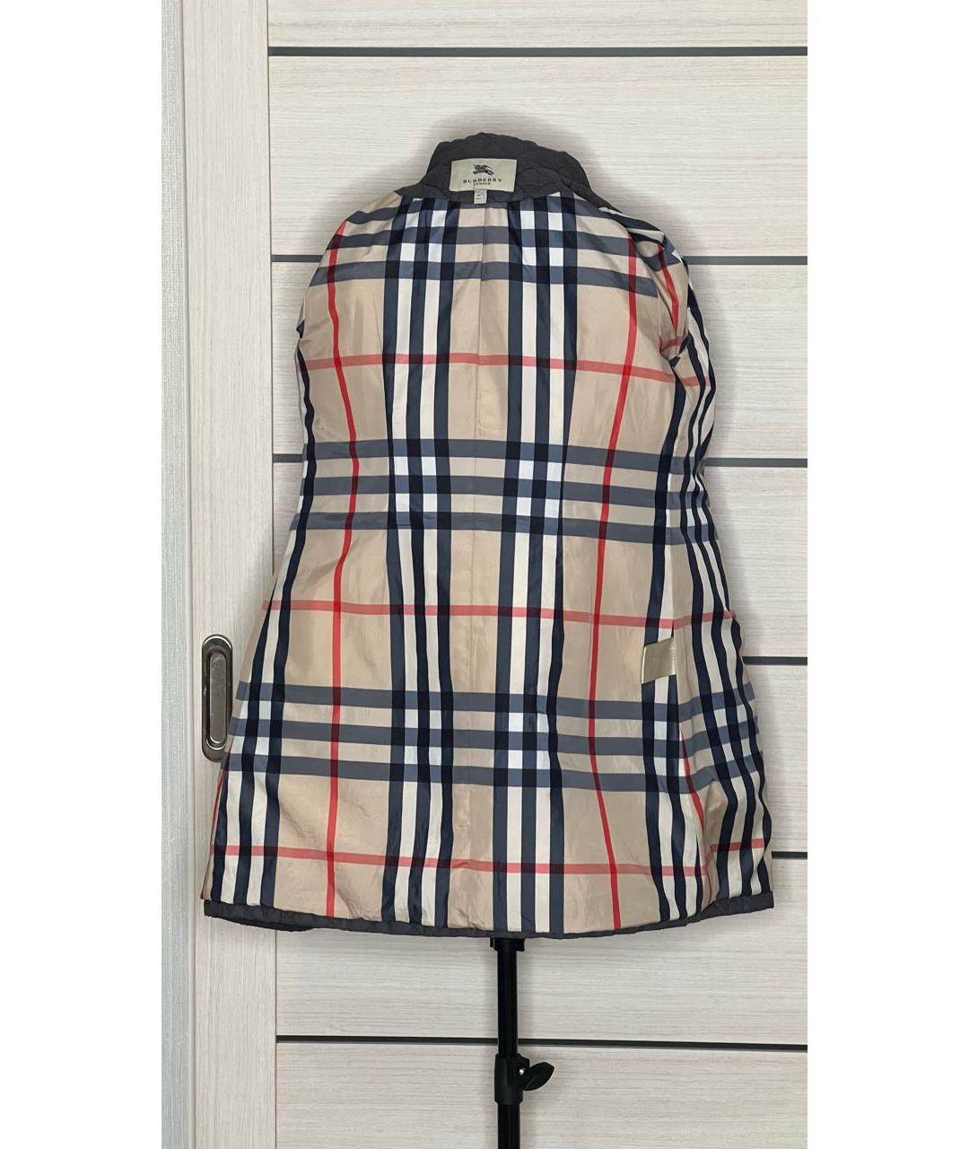 BURBERRY Антрацитовый полиэстеровый тренч/плащ, фото 7