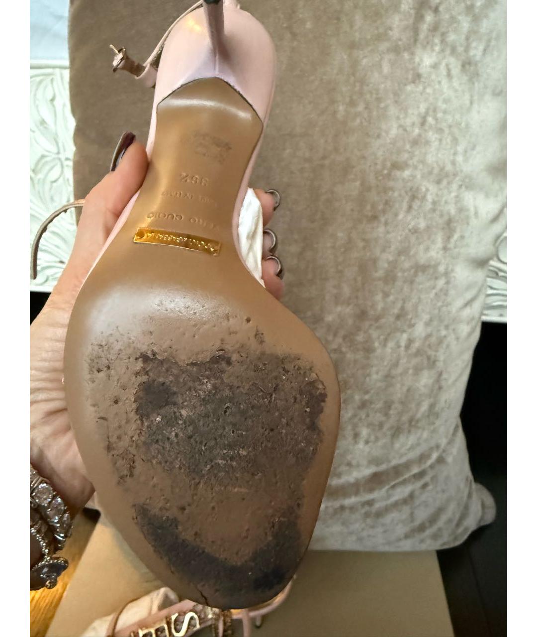 DOLCE&GABBANA Розовые кожаные босоножки, фото 7