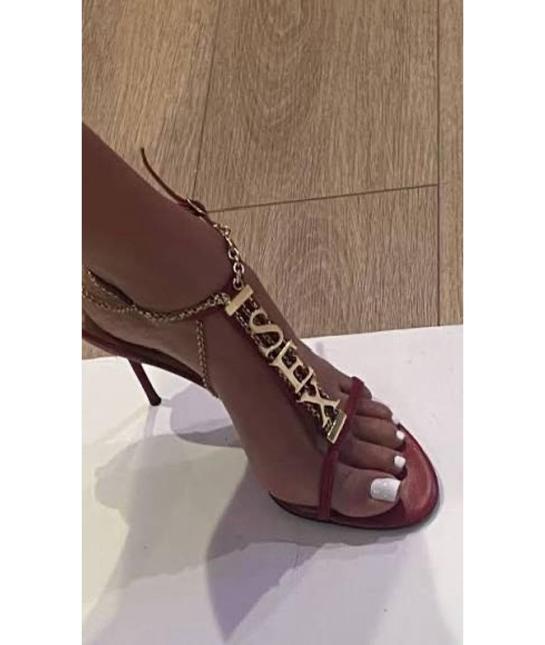 DOLCE&GABBANA Розовые кожаные босоножки, фото 8