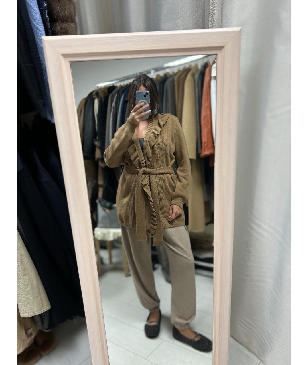 TRUSSARDI JEANS Коричневый шерстяной кардиган, фото 7
