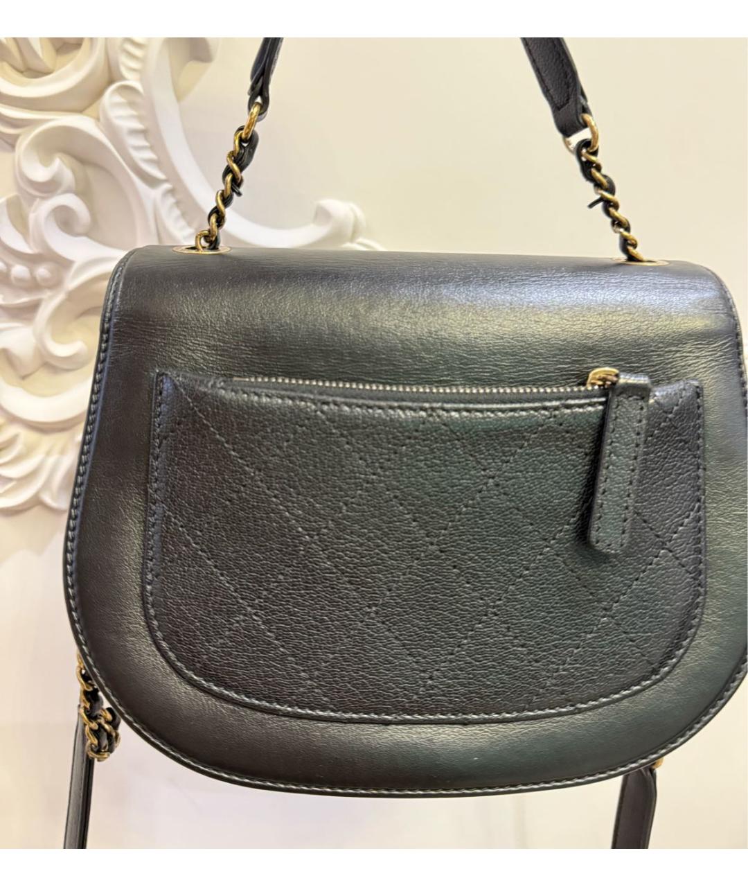 CHANEL Черная кожаная сумка через плечо, фото 2