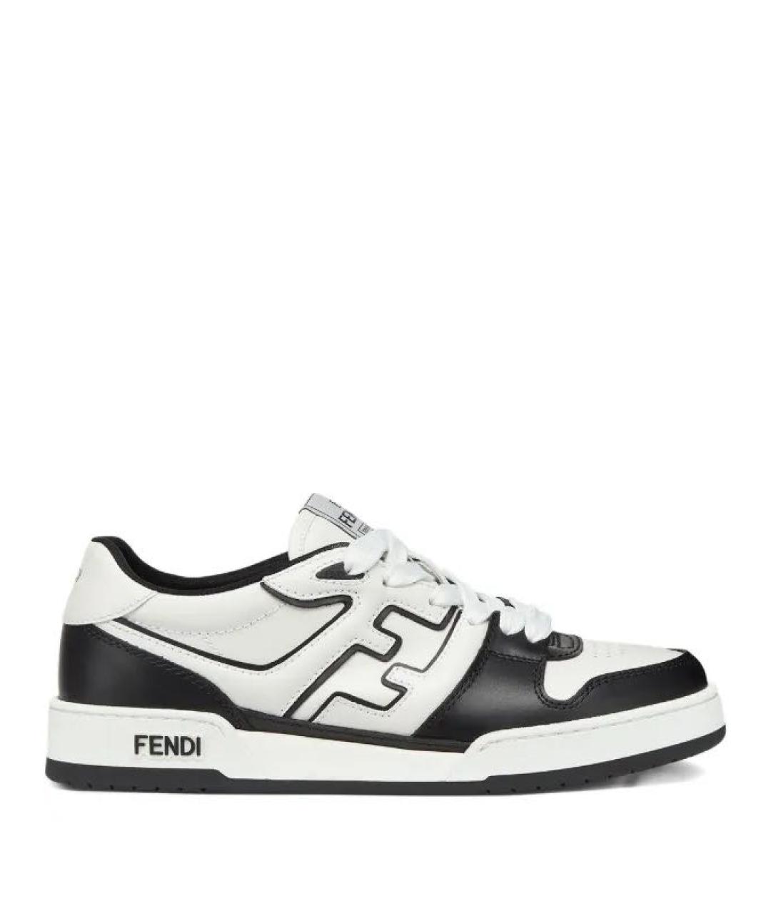 FENDI Черные кожаные низкие кроссовки / кеды, фото 1