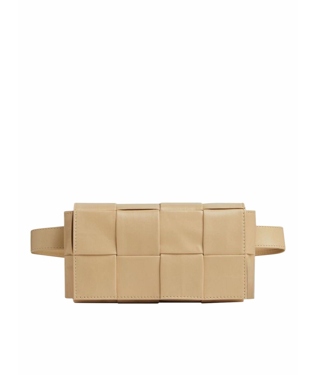 BOTTEGA VENETA Бежевая кожаная поясная сумка, фото 1