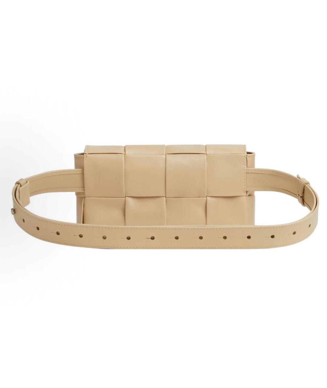 BOTTEGA VENETA Бежевая кожаная поясная сумка, фото 3