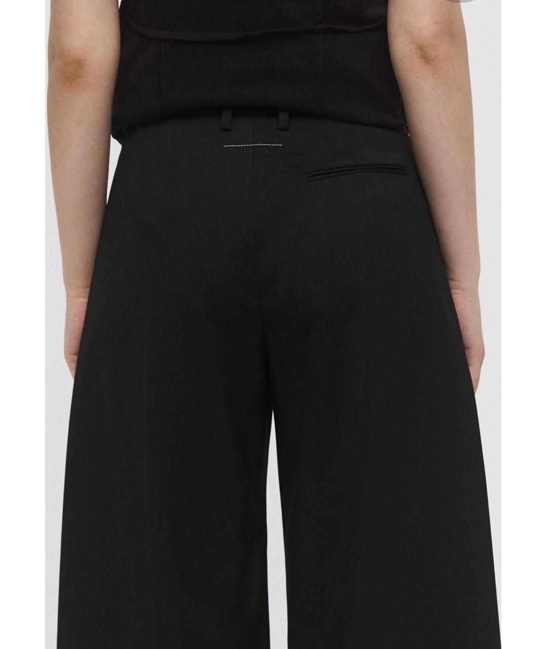 MM6 MAISON MARGIELA Черные шерстяные брюки широкие, фото 6
