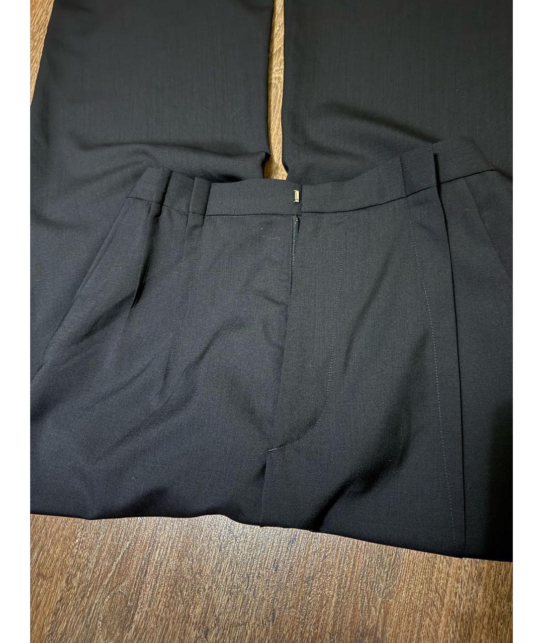 MM6 MAISON MARGIELA Черные шерстяные брюки широкие, фото 4