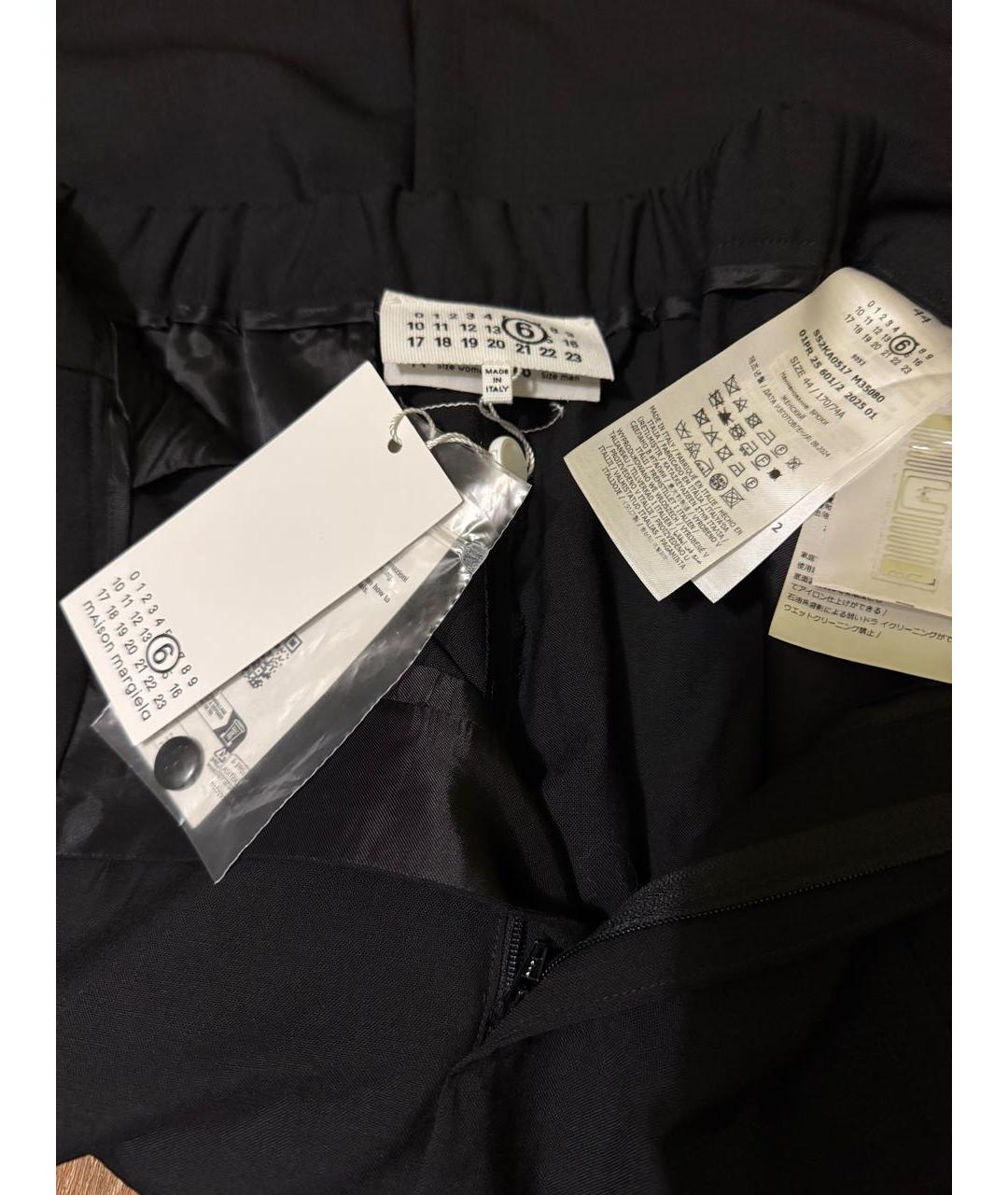 MM6 MAISON MARGIELA Черные шерстяные брюки широкие, фото 3