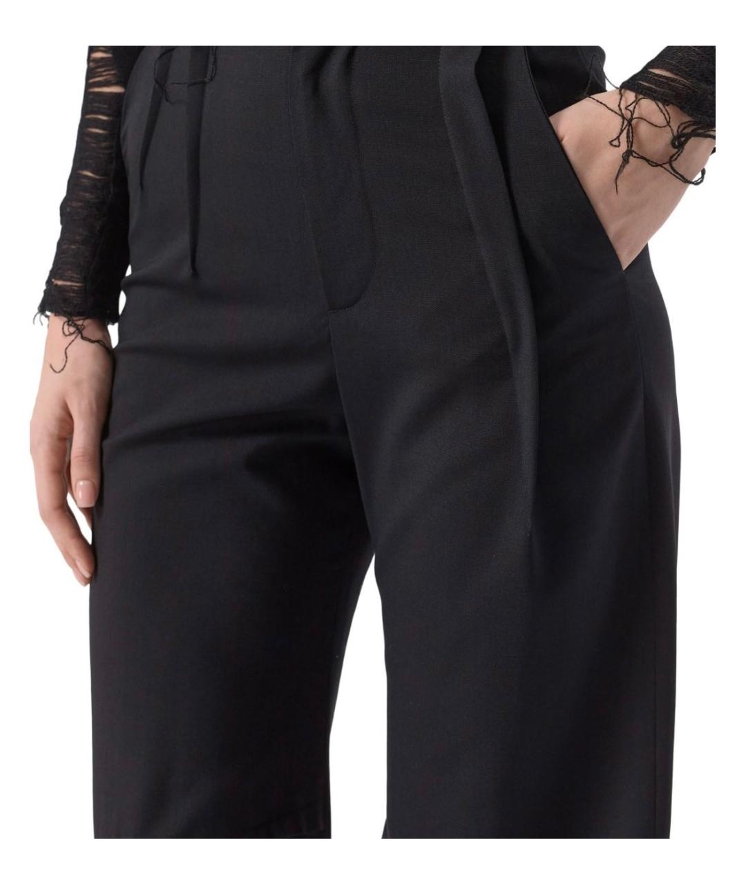 MM6 MAISON MARGIELA Черные шерстяные брюки широкие, фото 5