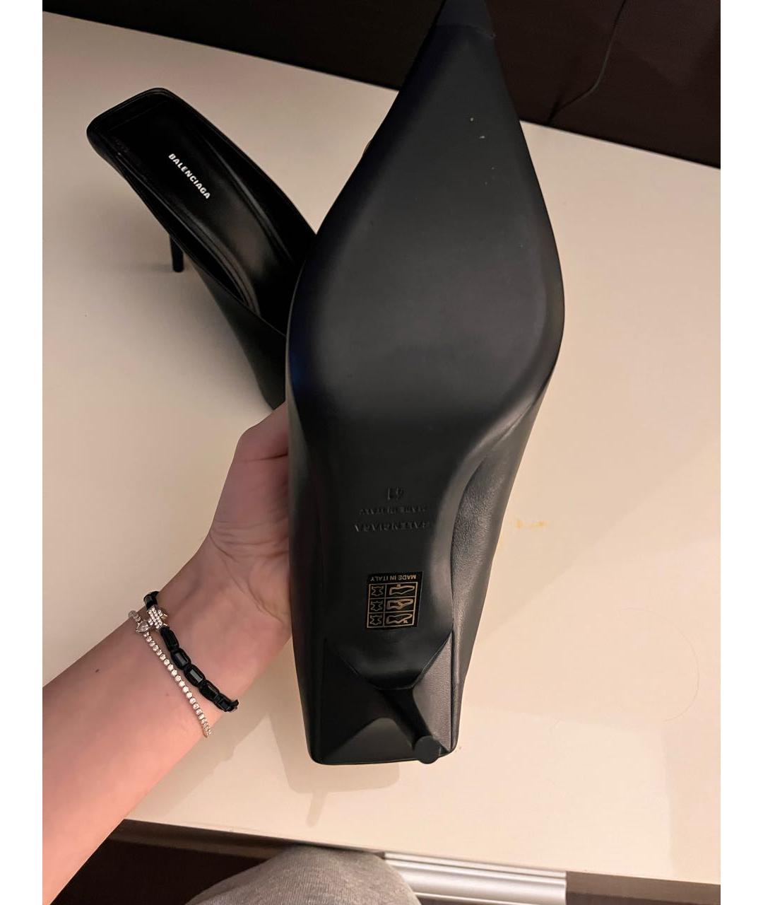 BALENCIAGA Черные кожаные туфли, фото 3