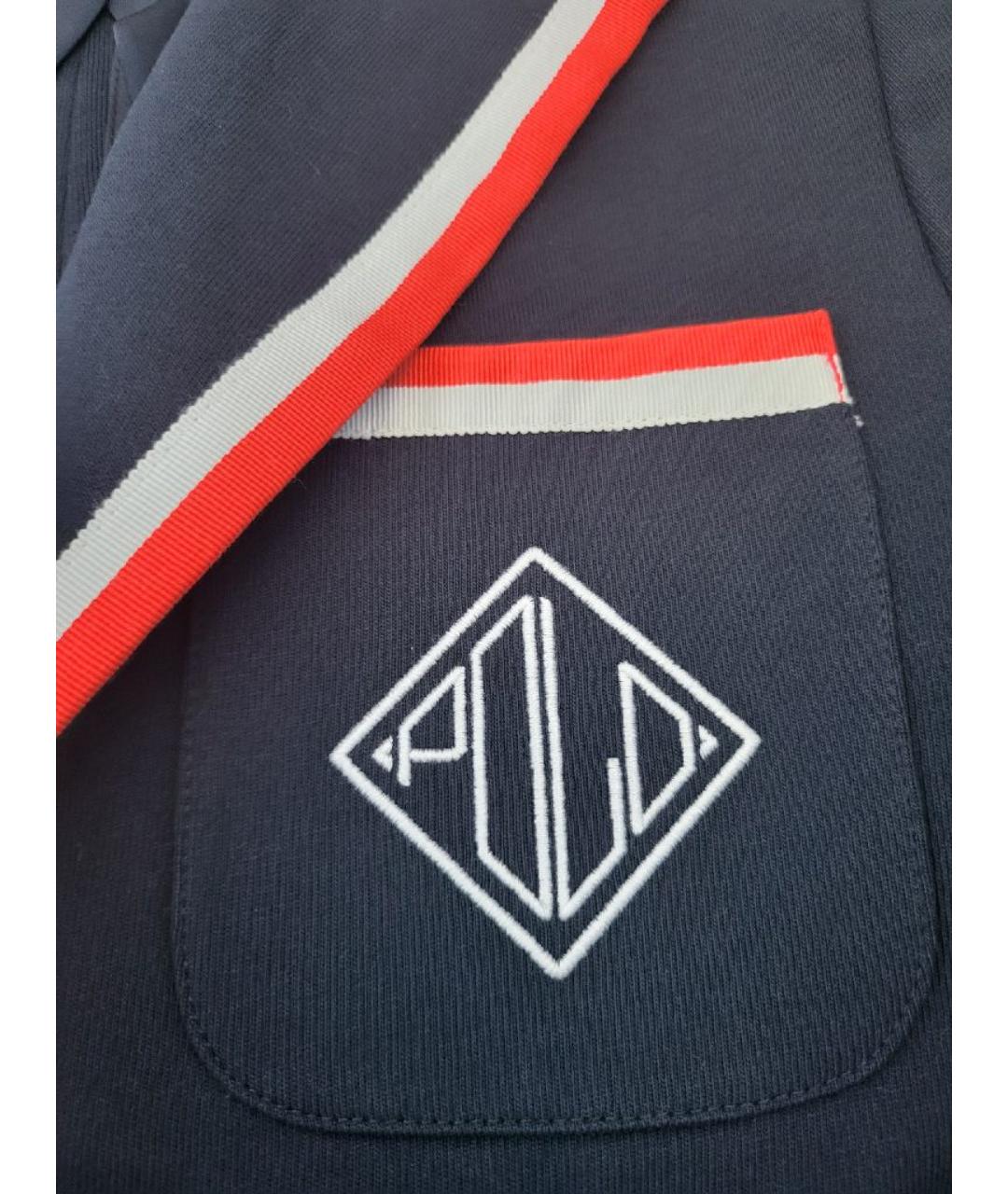 POLO RALPH LAUREN Темно-синий хлопко-эластановый жакет/пиджак, фото 6