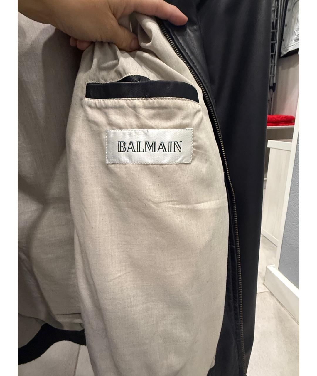 BALMAIN Черная кожаная куртка, фото 7