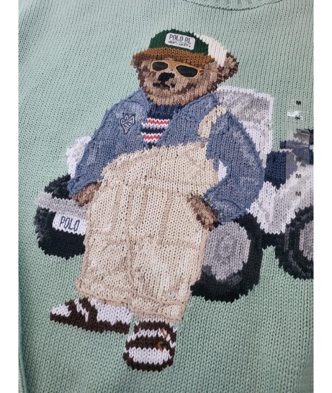 POLO RALPH LAUREN Бирюзовый хлопковый джемпер / свитер, фото 3