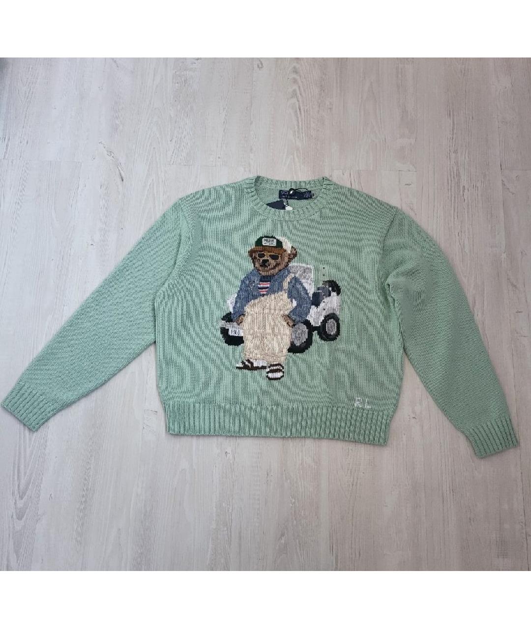 POLO RALPH LAUREN Бирюзовый хлопковый джемпер / свитер, фото 9