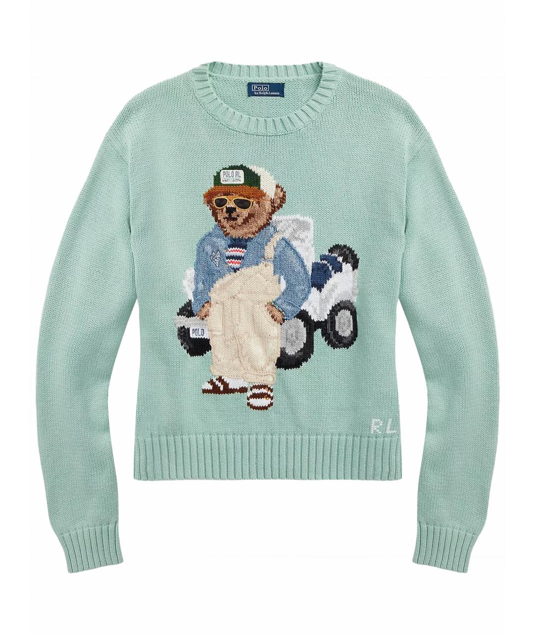 POLO RALPH LAUREN Бирюзовый хлопковый джемпер / свитер, фото 1