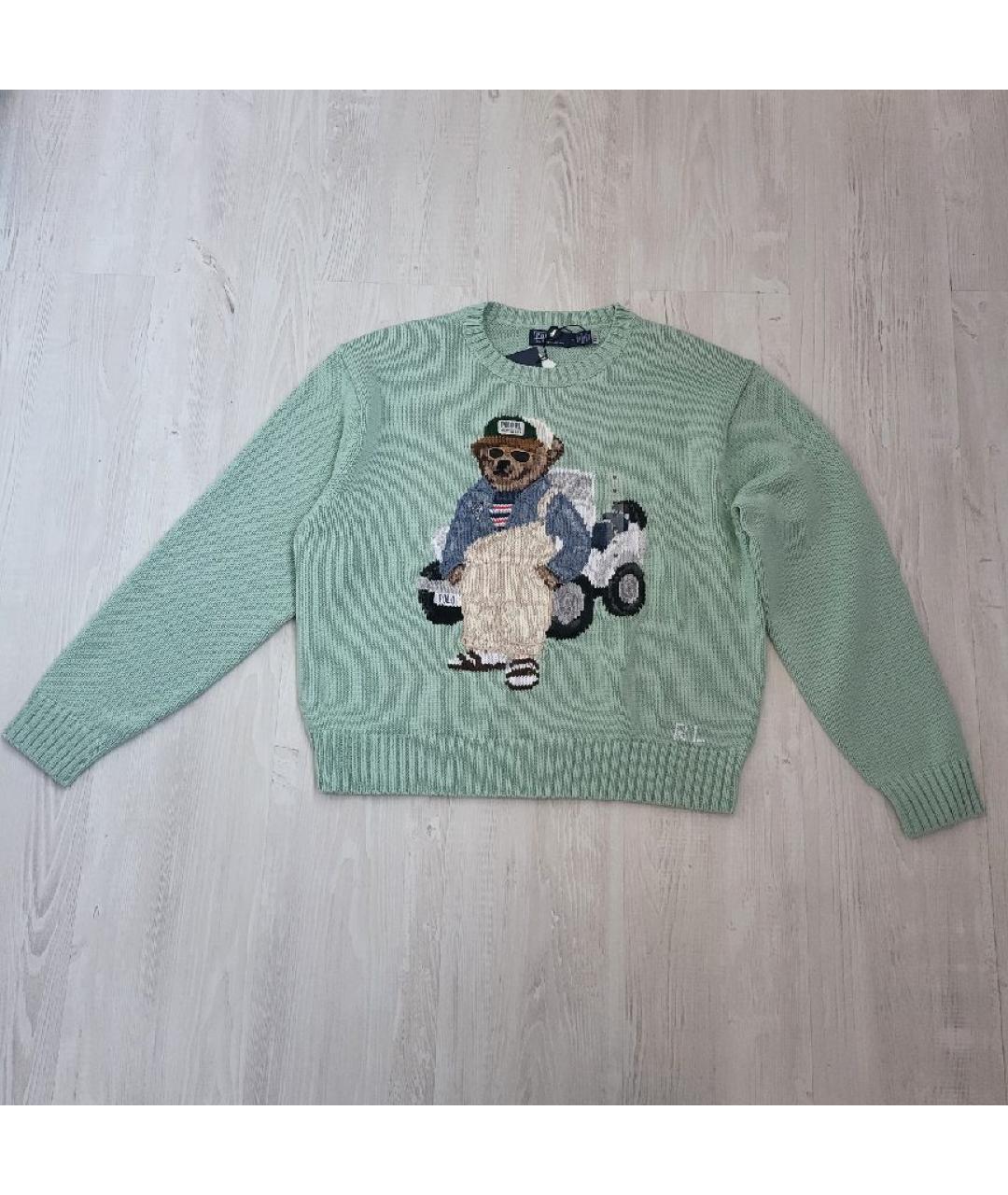 POLO RALPH LAUREN Бирюзовый хлопковый джемпер / свитер, фото 9
