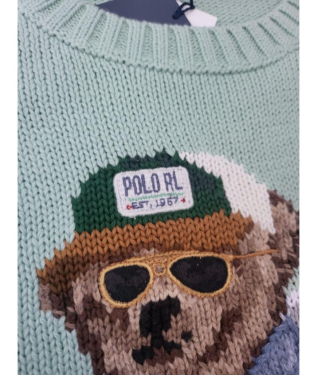 POLO RALPH LAUREN Бирюзовый хлопковый джемпер / свитер, фото 6
