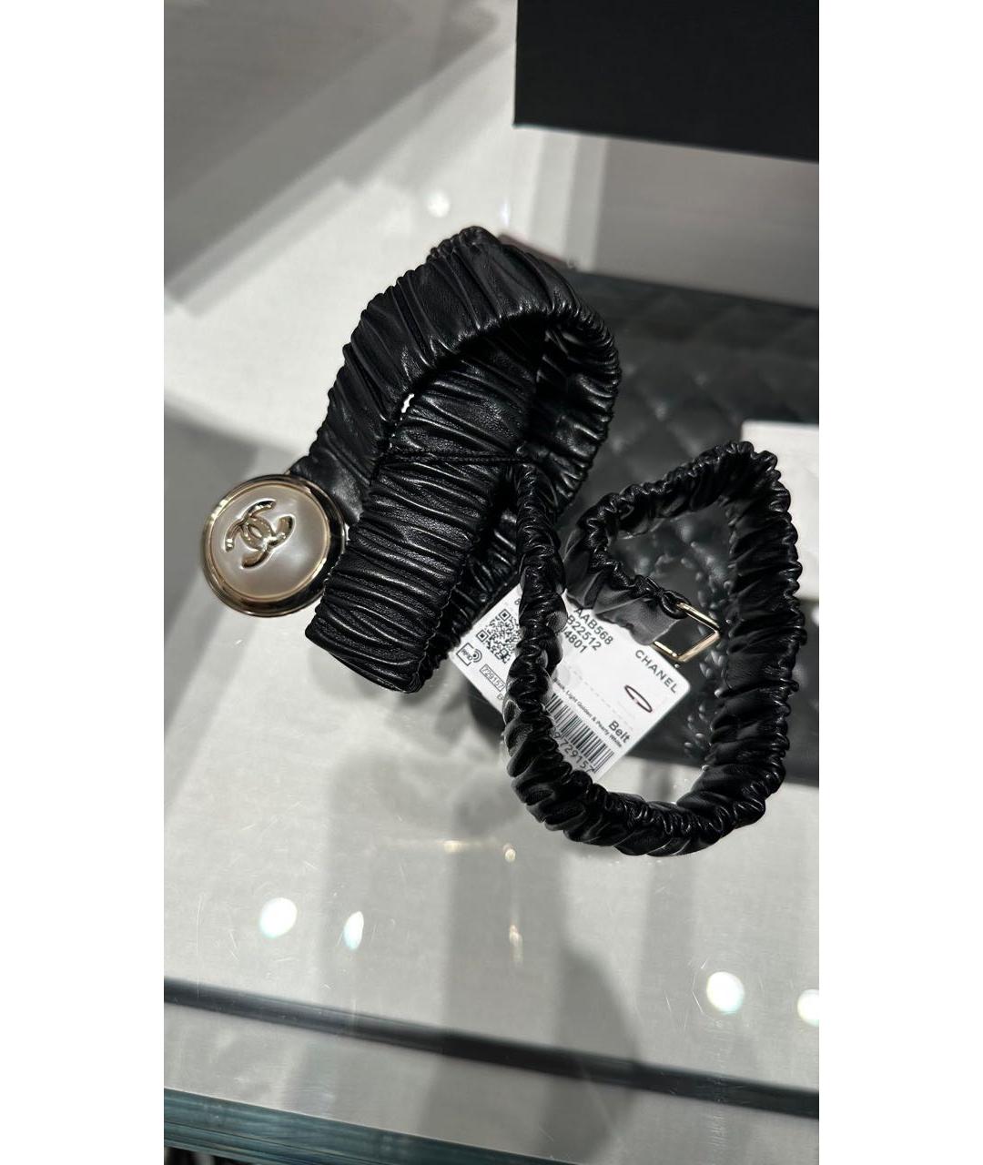 CHANEL Черный кожаный ремень, фото 3