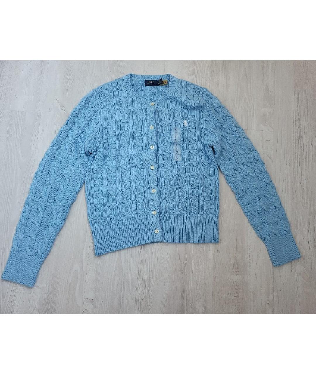 POLO RALPH LAUREN Голубой хлопковый кардиган, фото 9