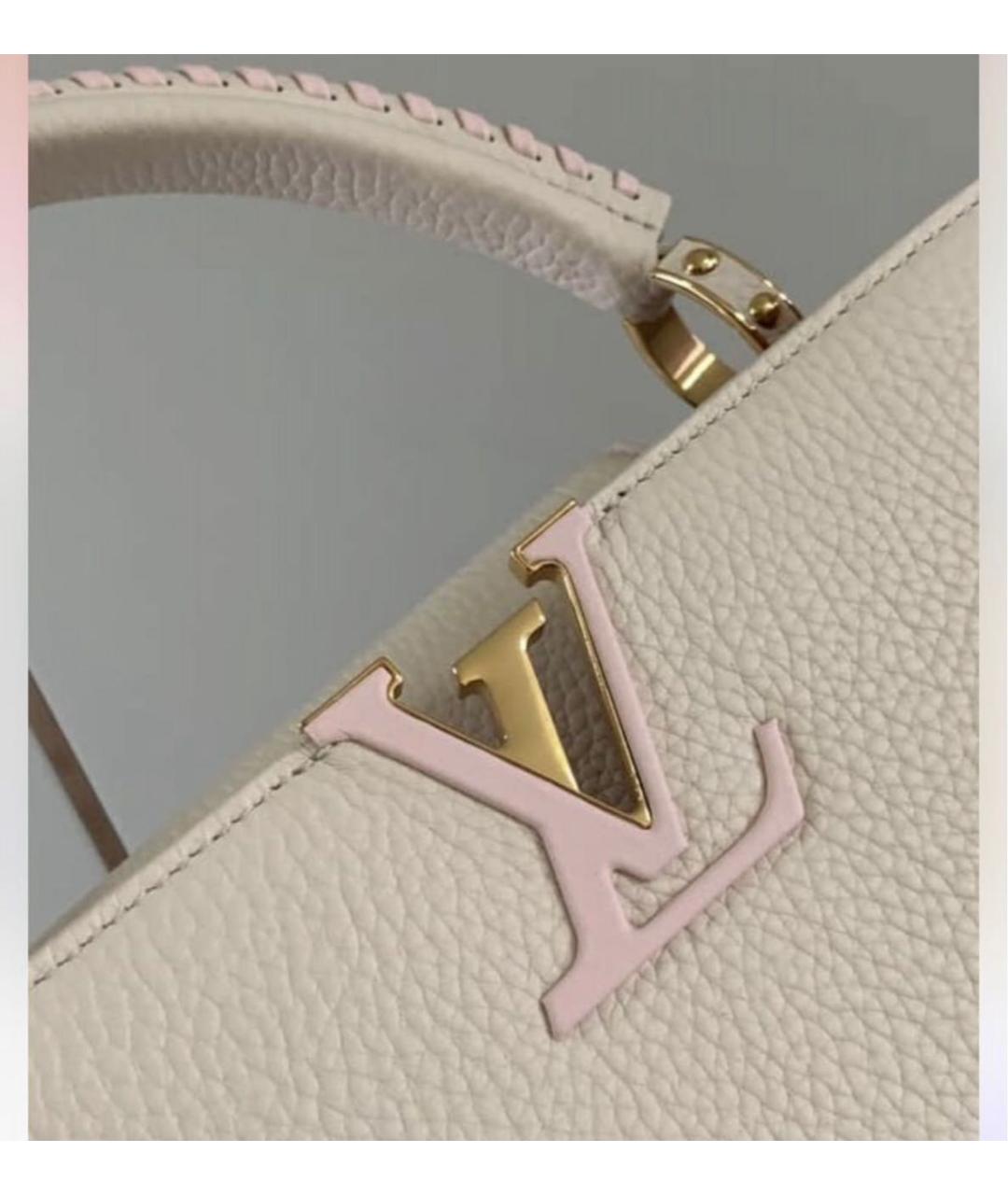 LOUIS VUITTON Бежевая кожаная сумка через плечо, фото 4