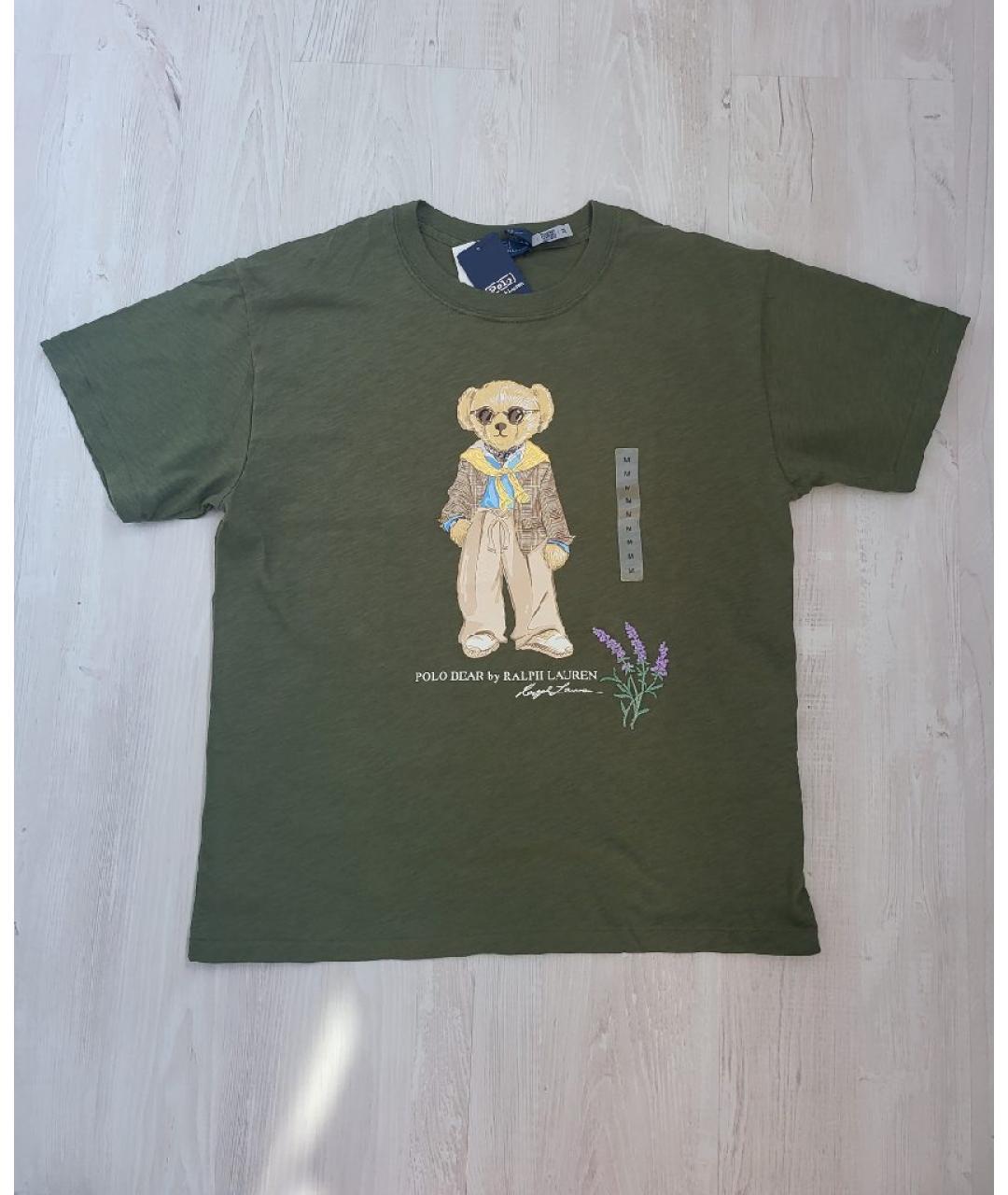 POLO RALPH LAUREN Хаки хлопковая футболка, фото 8