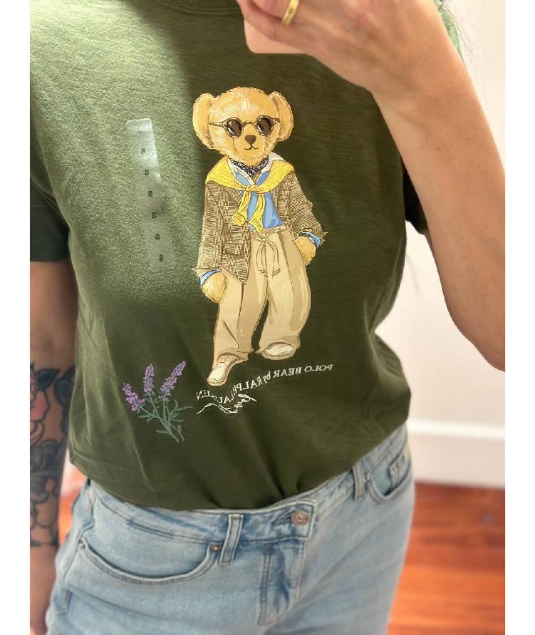 POLO RALPH LAUREN Хаки хлопковая футболка, фото 6