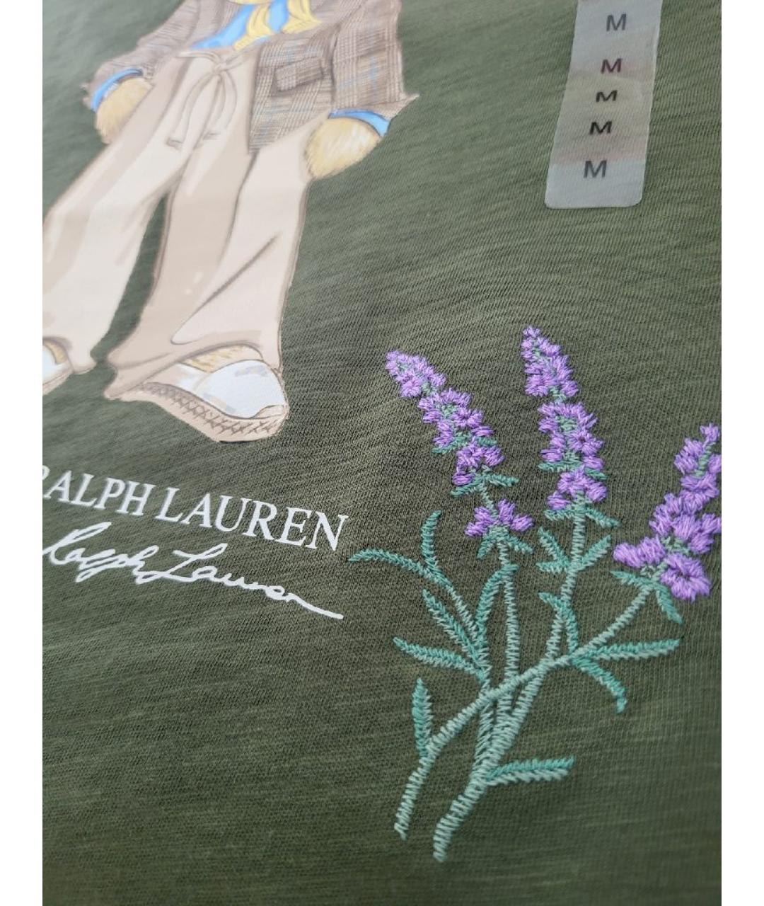 POLO RALPH LAUREN Хаки хлопковая футболка, фото 4