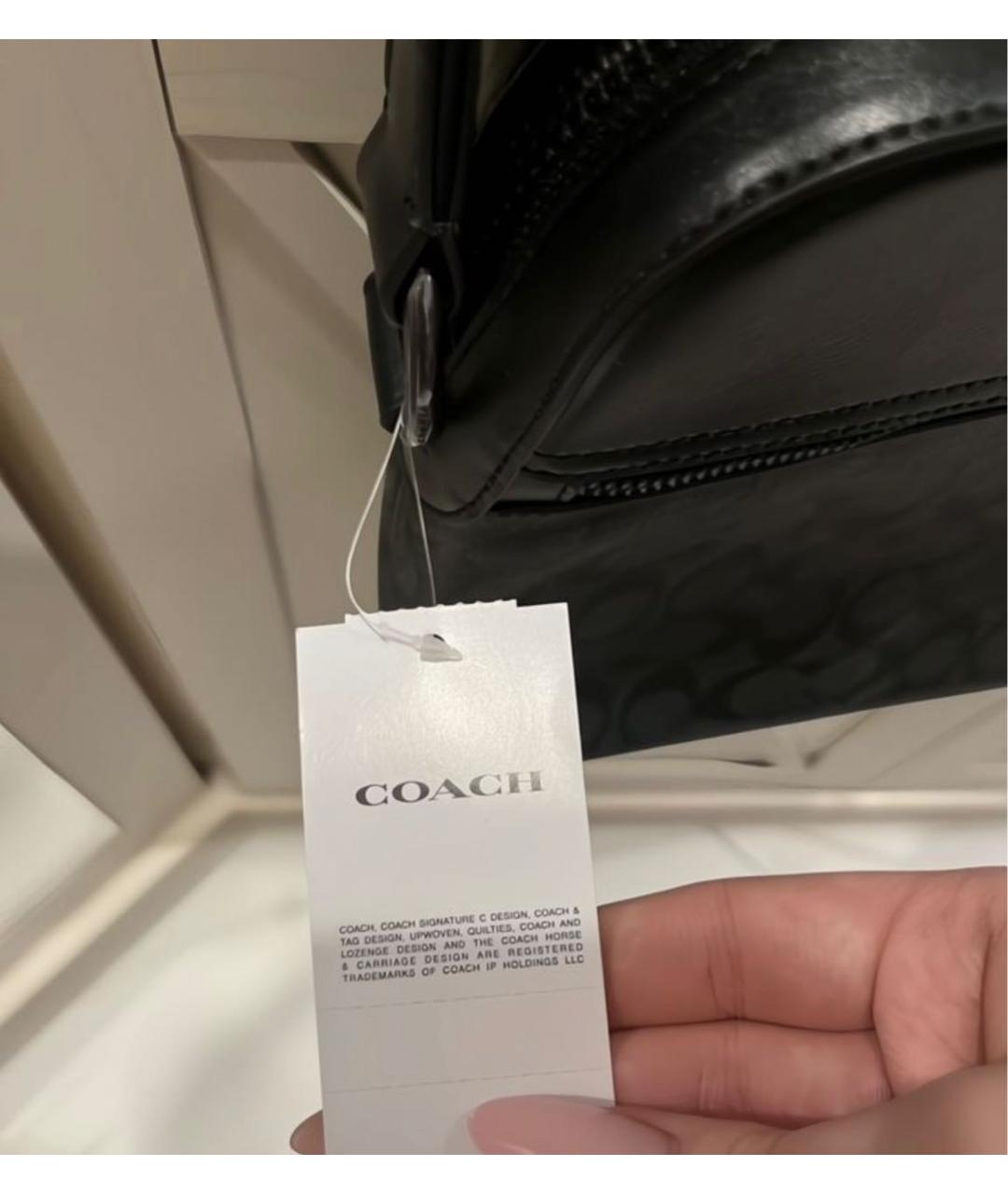 COACH Черная канва сумка на плечо, фото 5