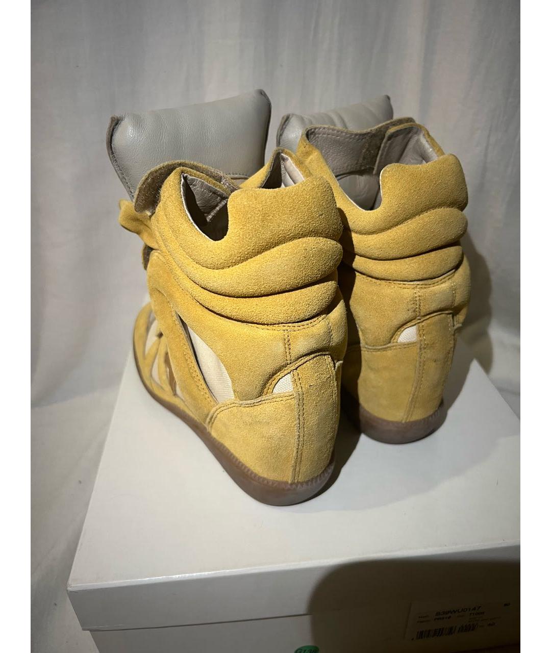 ISABEL MARANT Желтые кожаные кеды, фото 3