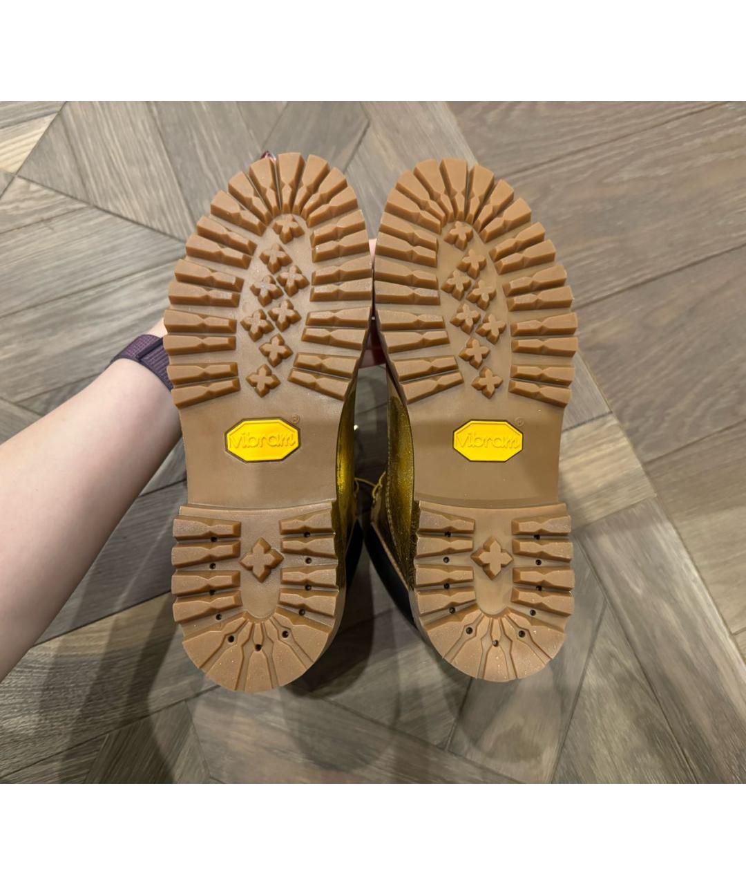 JIMMY CHOO Горчичные кожаные ботинки, фото 7