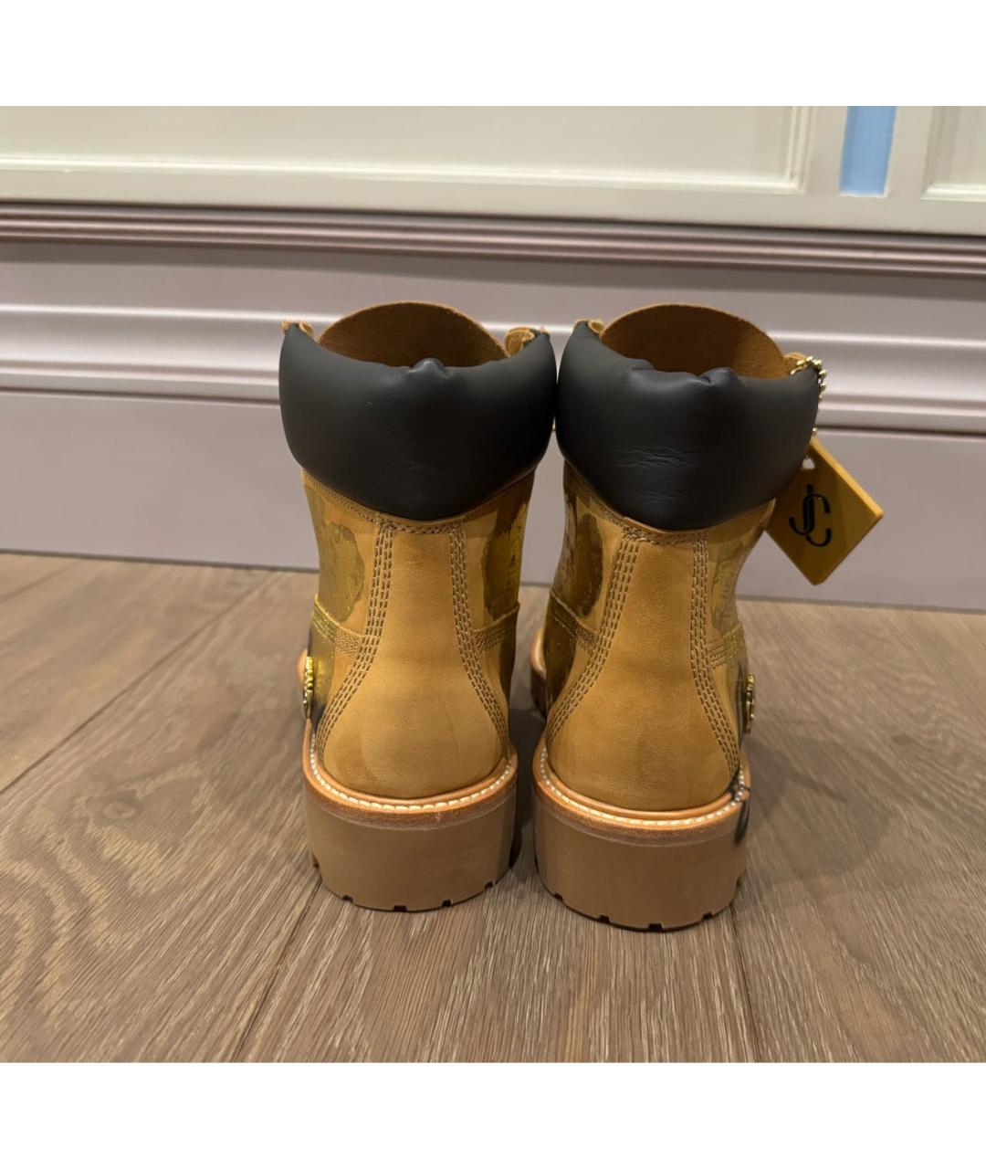 JIMMY CHOO Горчичные кожаные ботинки, фото 4