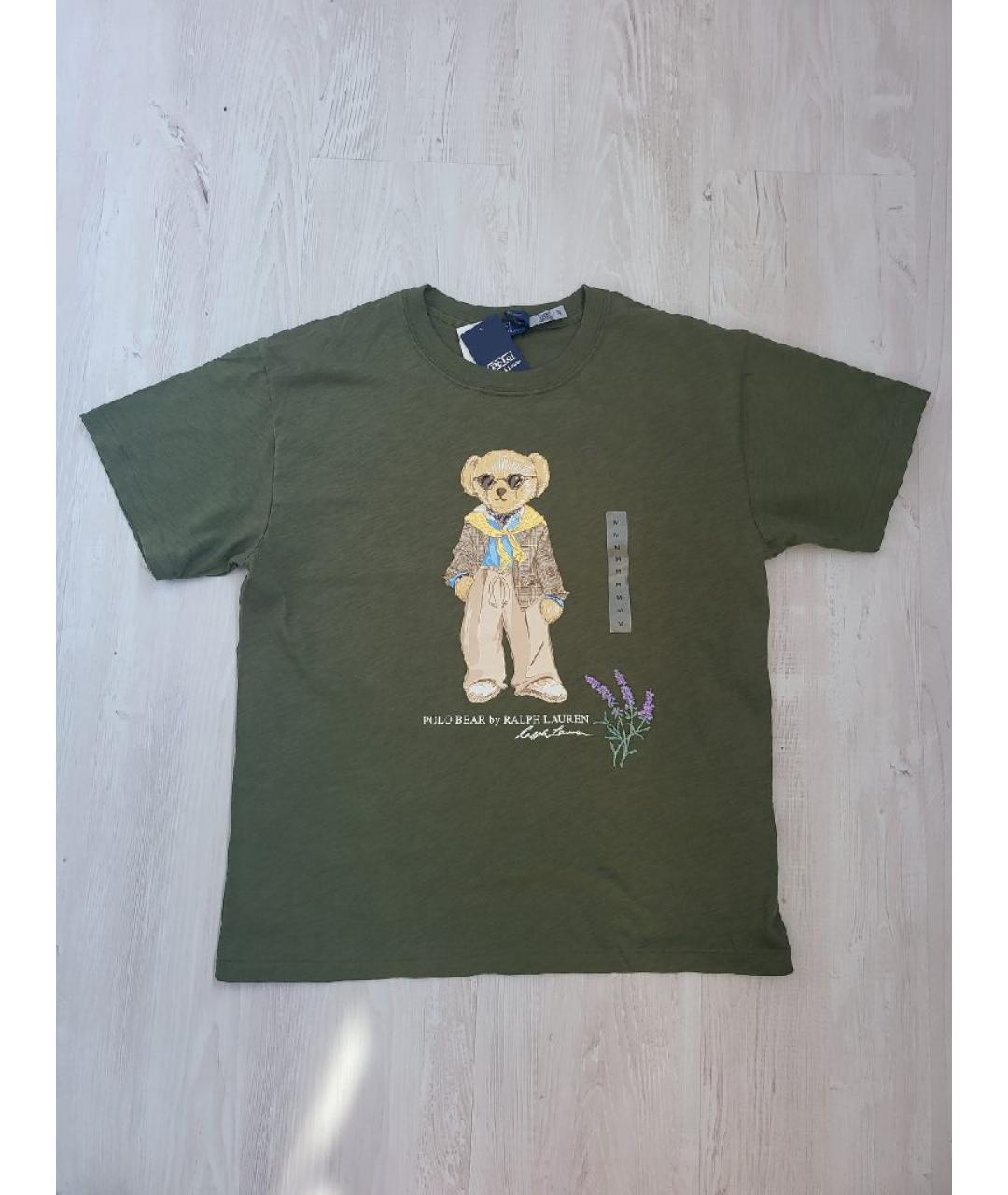 POLO RALPH LAUREN Хаки хлопковая футболка, фото 9