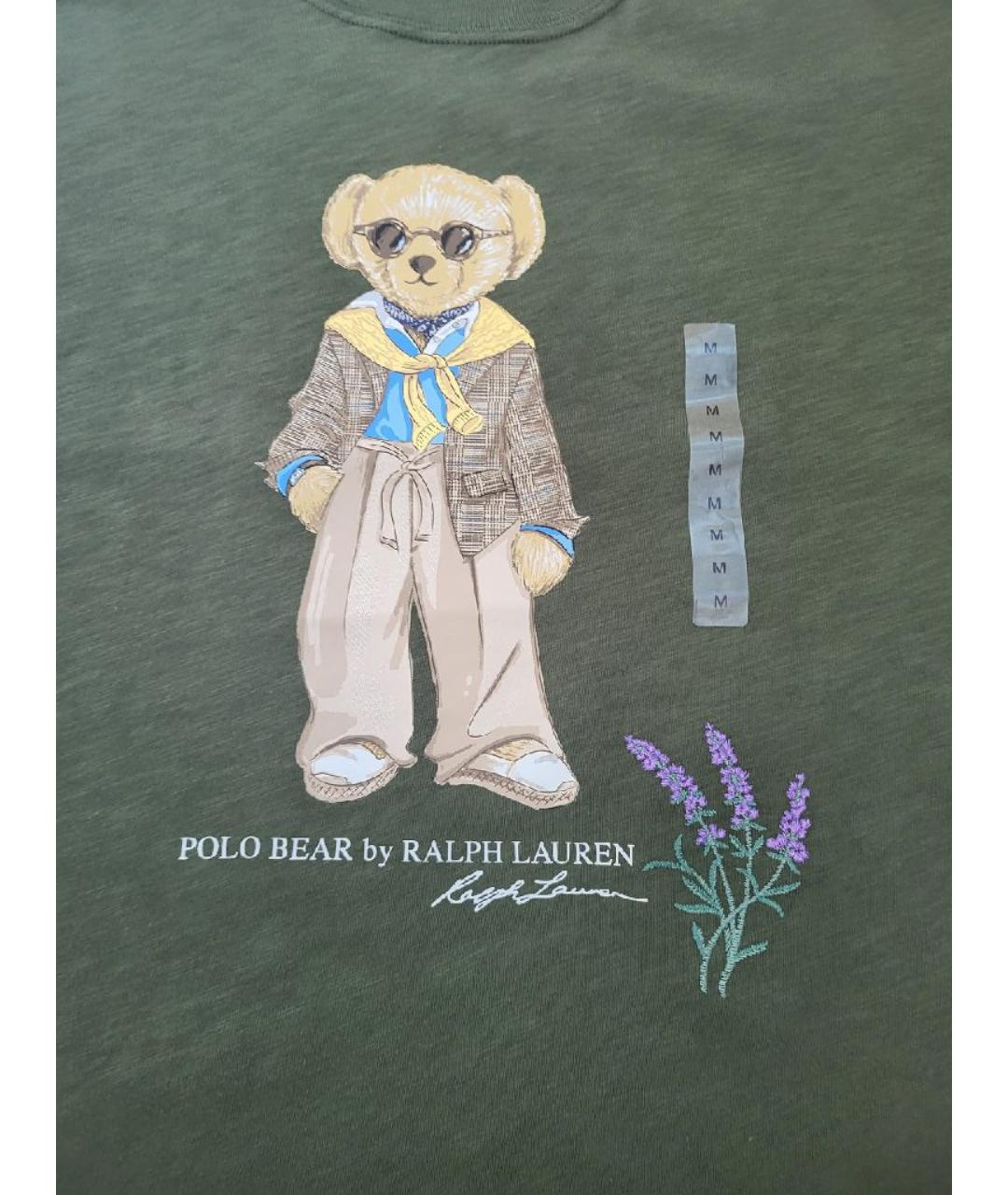 POLO RALPH LAUREN Хаки хлопковая футболка, фото 7