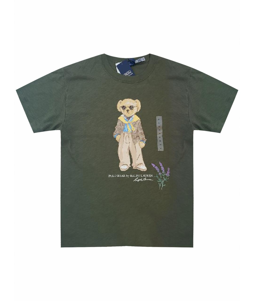 POLO RALPH LAUREN Хаки хлопковая футболка, фото 1
