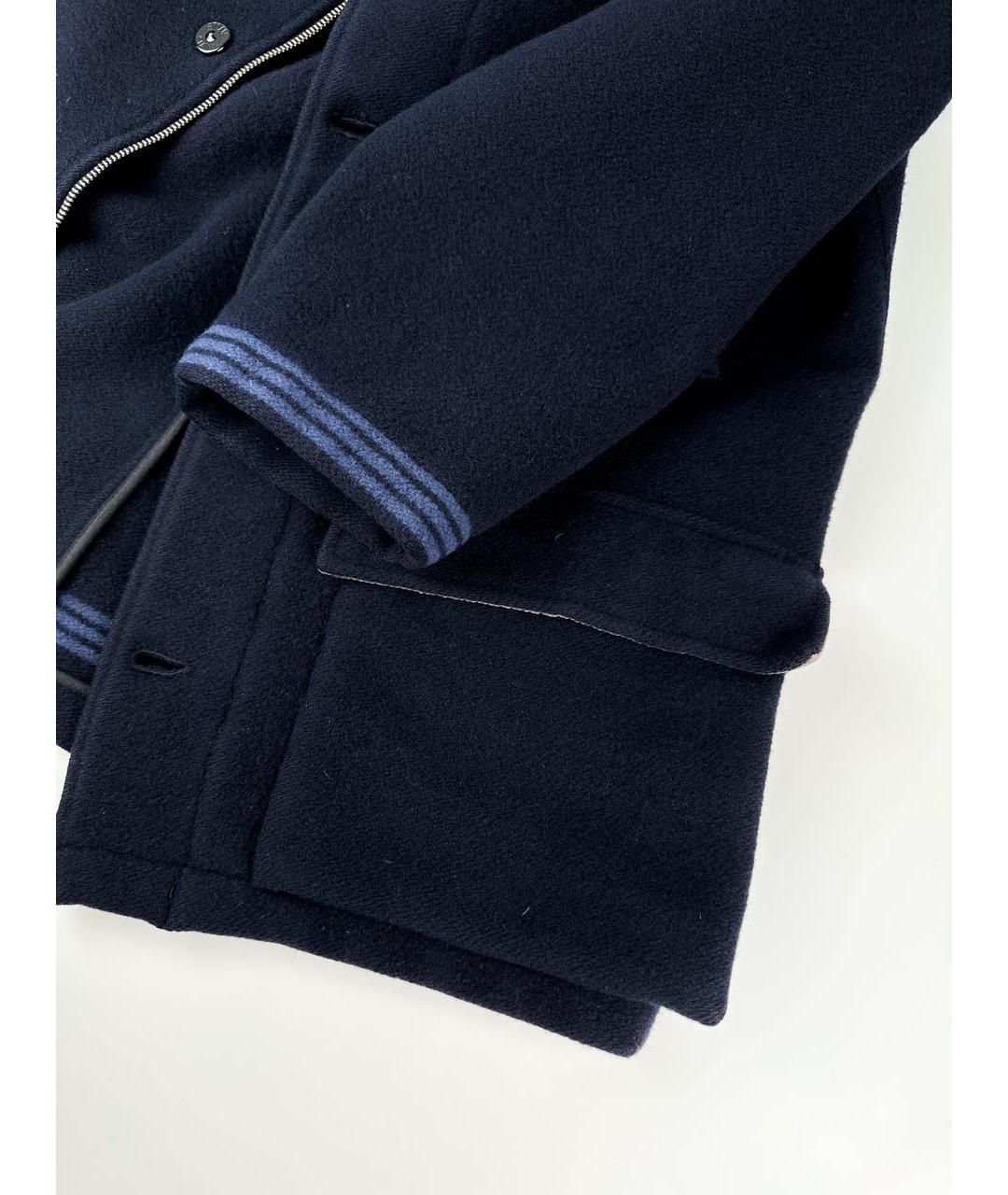 STONE ISLAND Темно-синее шерстяное пальто, фото 4
