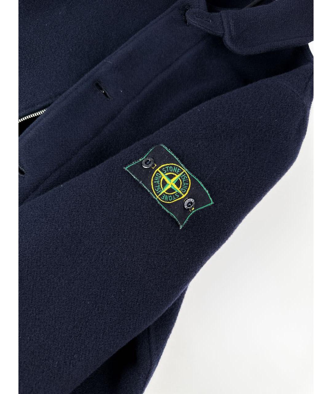 STONE ISLAND Темно-синее шерстяное пальто, фото 8