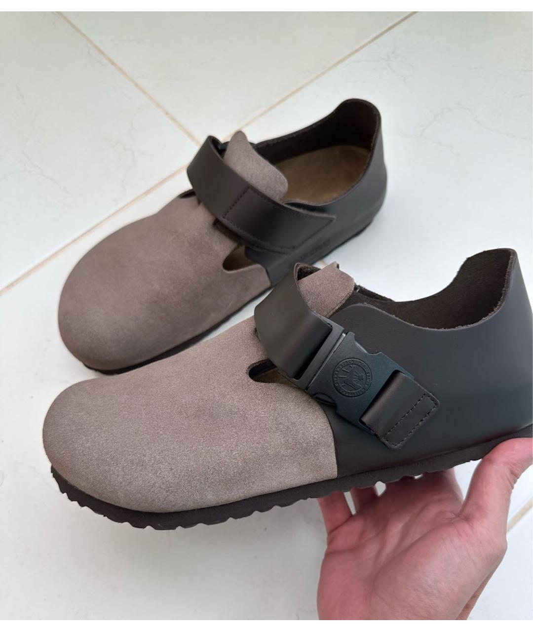 BIRKENSTOCK Бежевые кожаные лоферы, фото 3