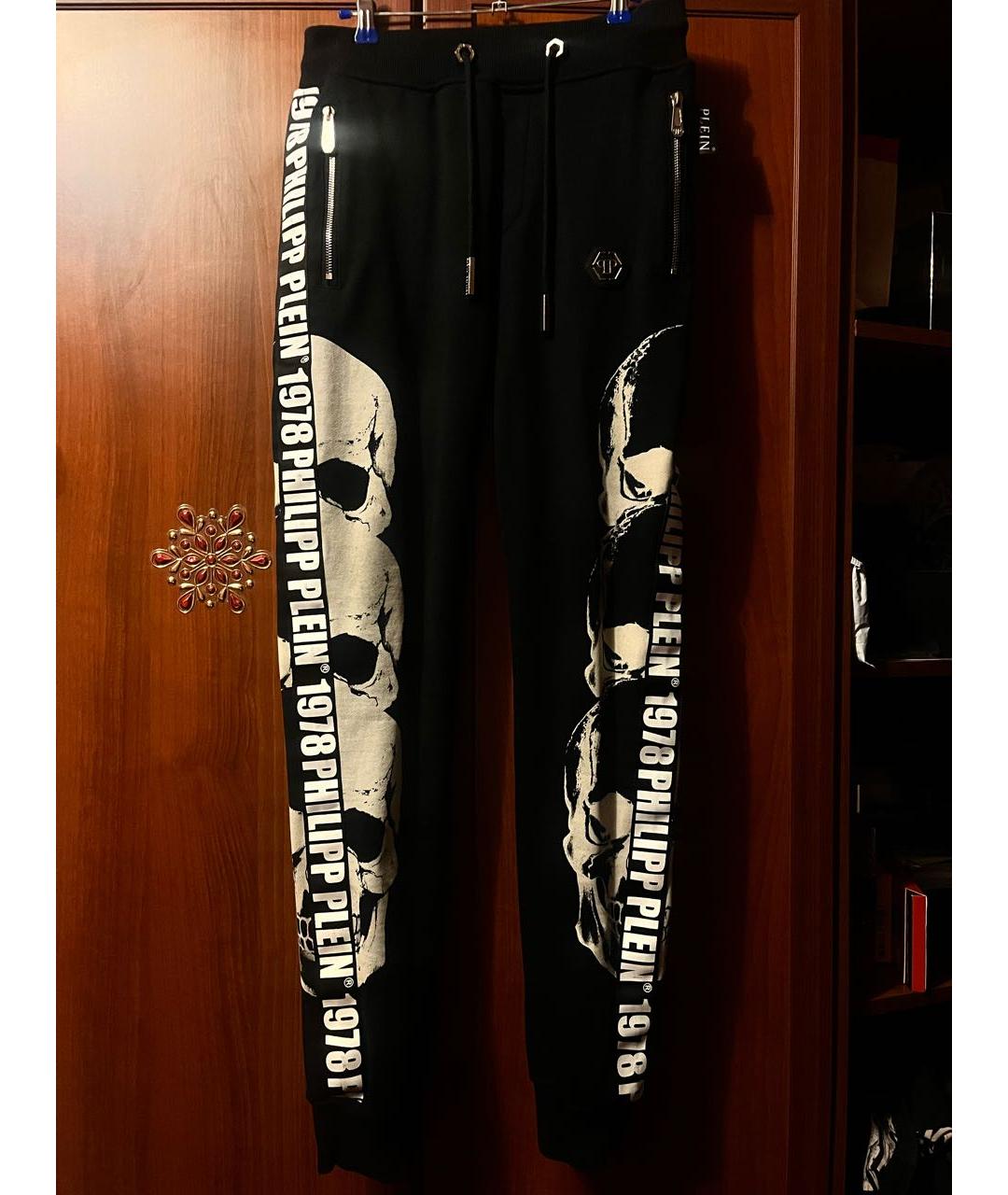PHILIPP PLEIN Черный хлопковый спортивный костюм, фото 5