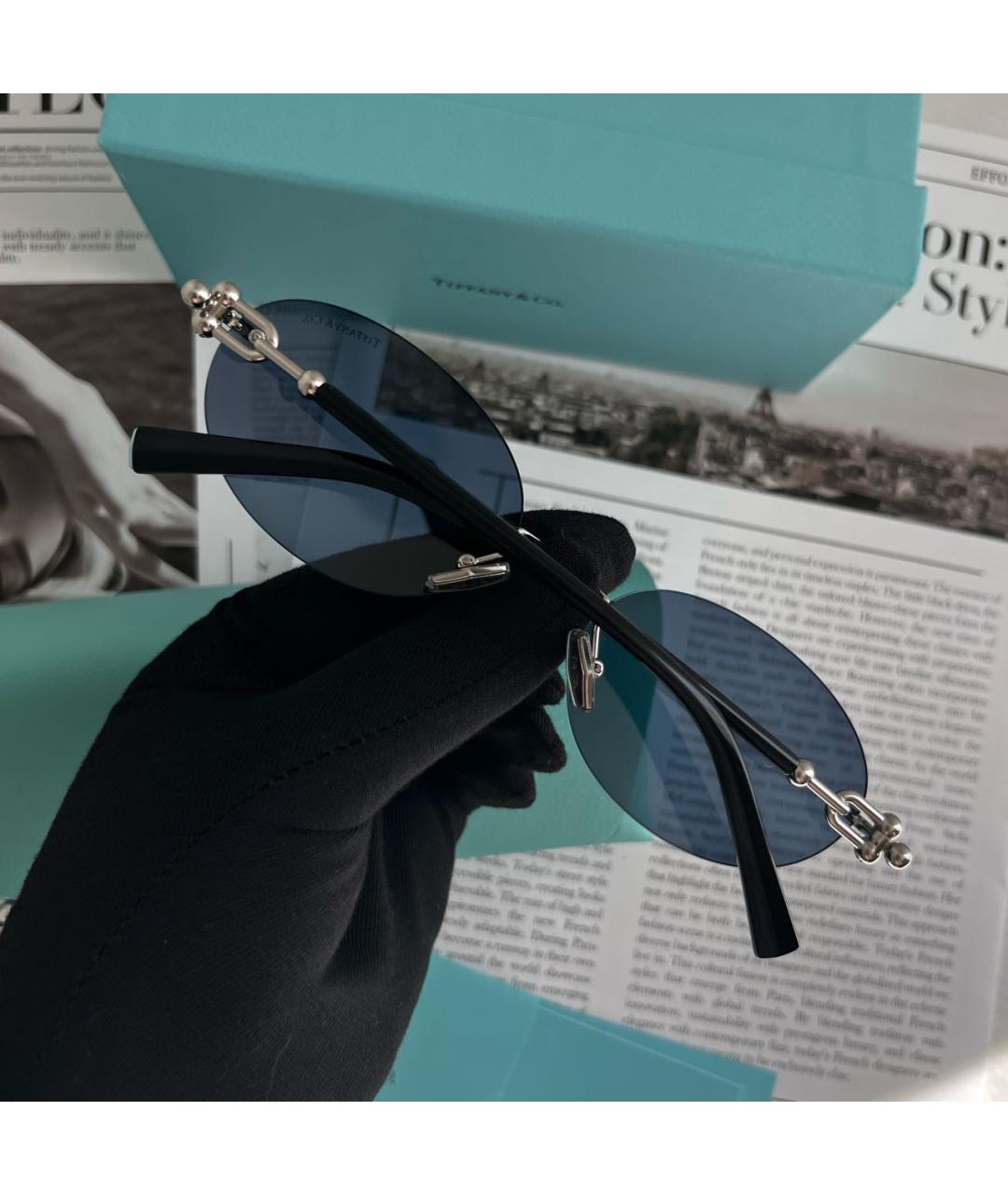 TIFFANY&CO Темно-синие пластиковые солнцезащитные очки, фото 8