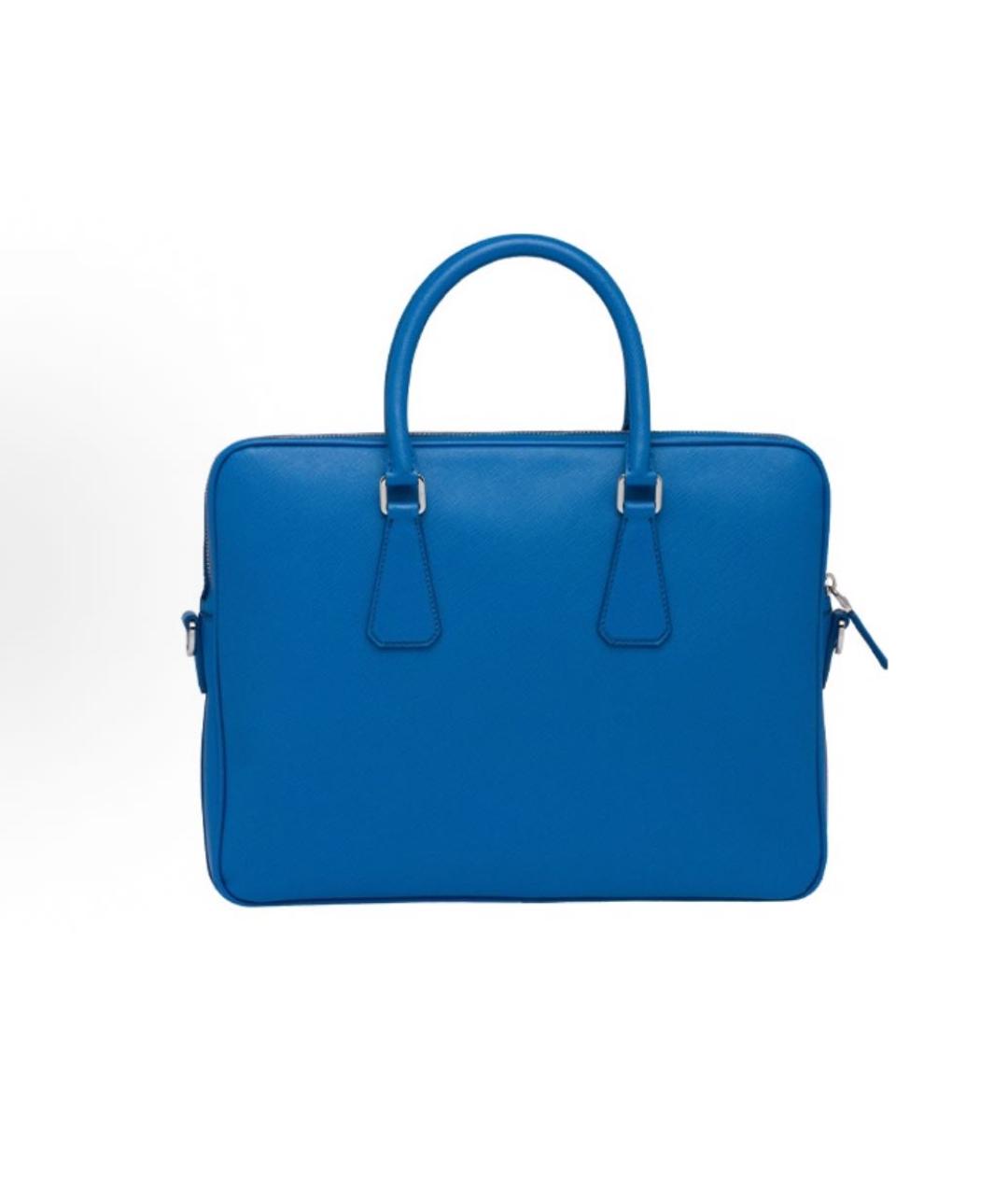 PRADA Синий кожаный портфель, фото 3