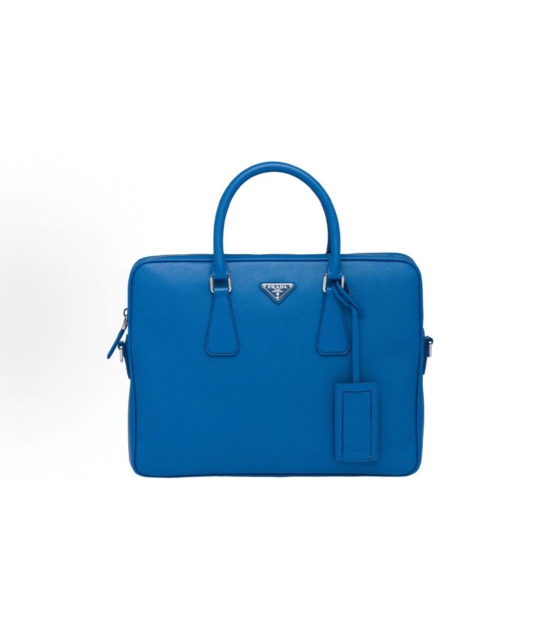 PRADA Синий кожаный портфель, фото 4