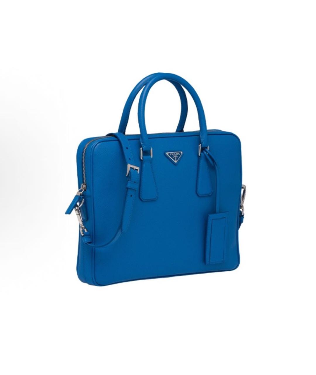 PRADA Синий кожаный портфель, фото 2