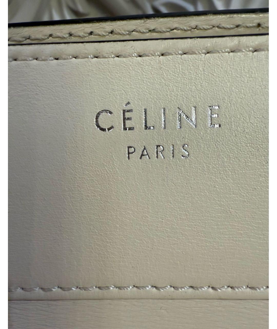 CELINE Бежевая кожаная сумка тоут, фото 3