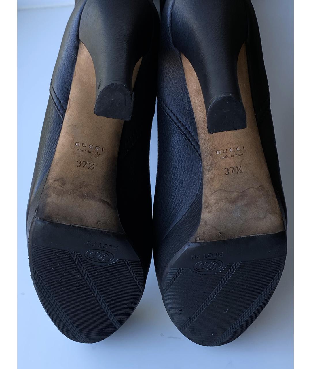 GUCCI Черные кожаные сапоги, фото 6