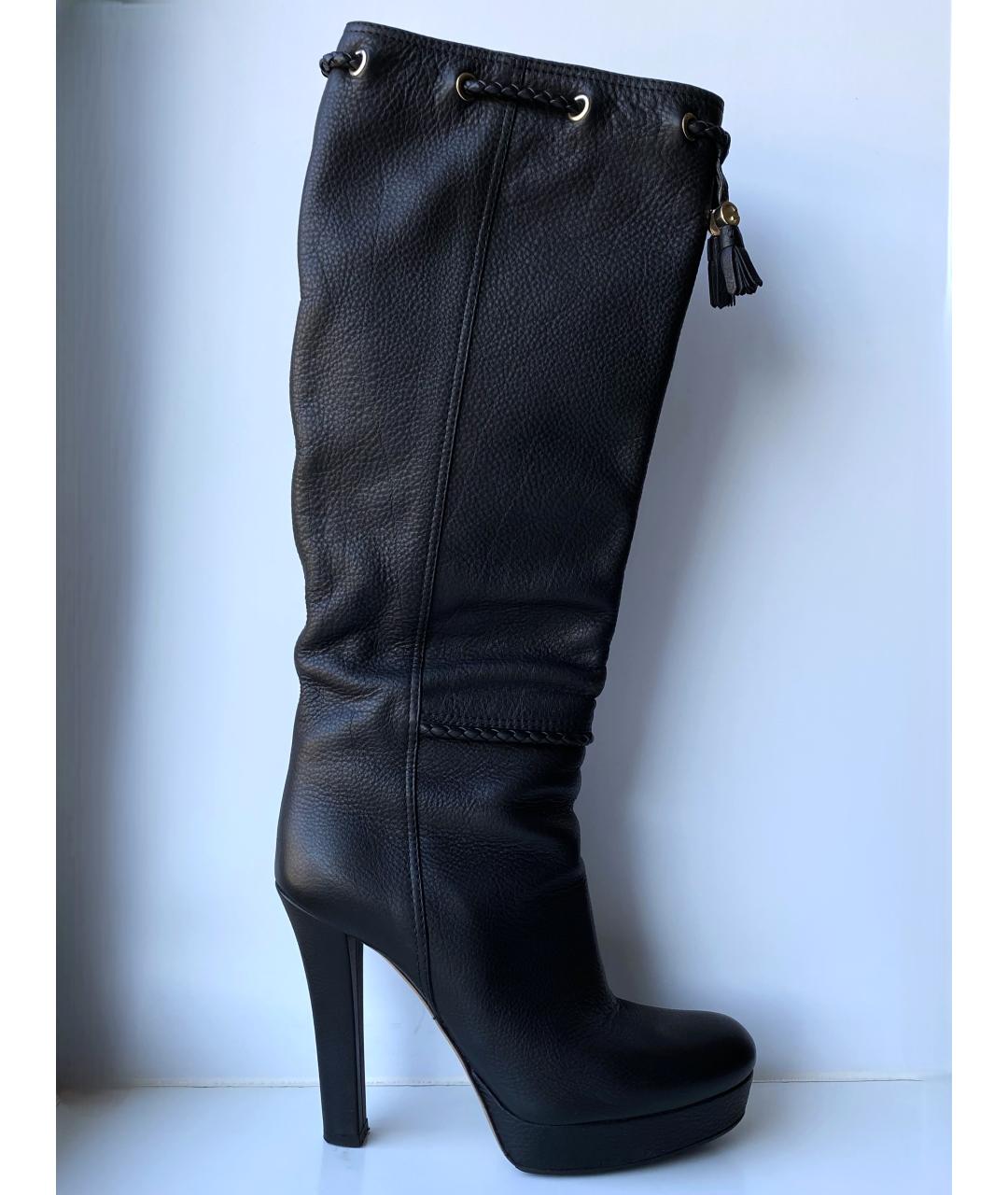 GUCCI Черные кожаные сапоги, фото 10