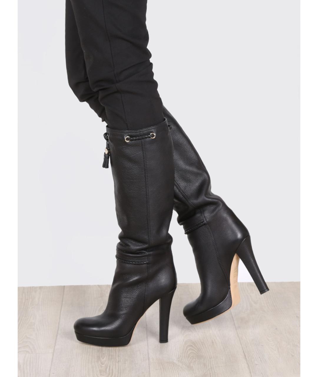 GUCCI Черные кожаные сапоги, фото 9