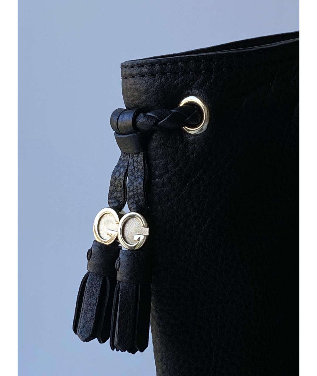 GUCCI Черные кожаные сапоги, фото 4