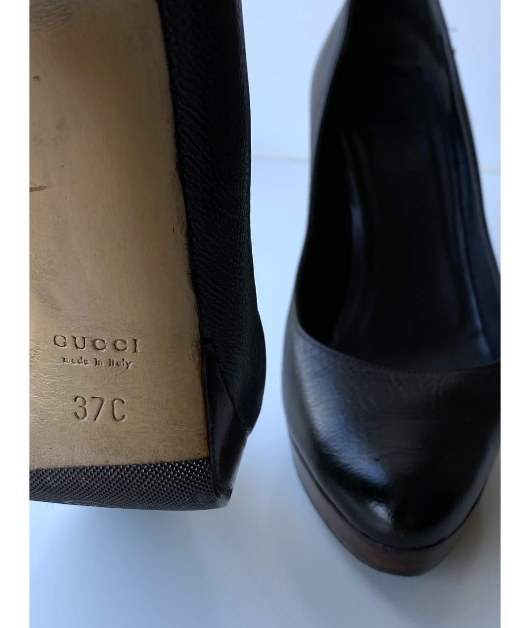 GUCCI Черные кожаные туфли, фото 7