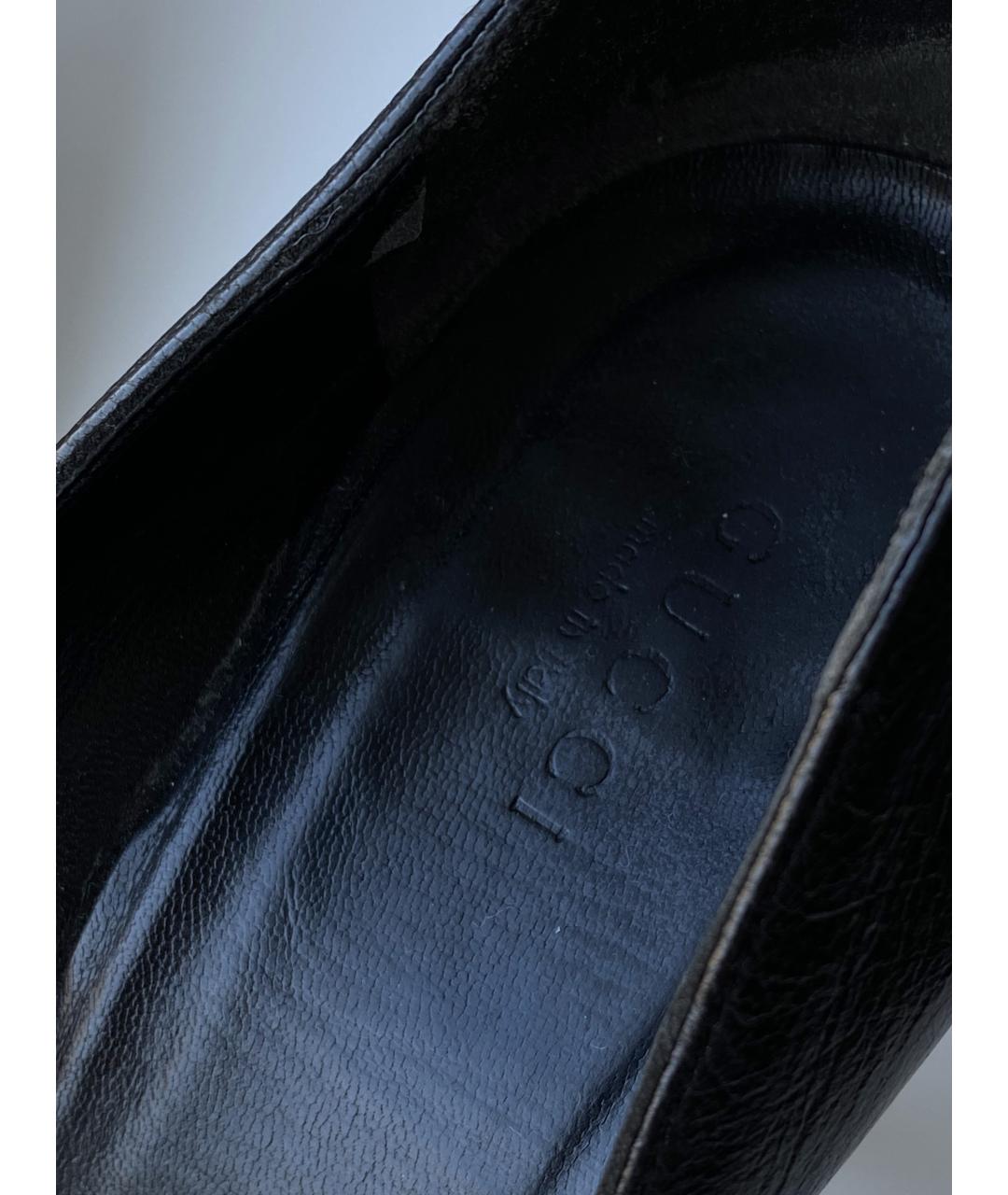 GUCCI Черные кожаные туфли, фото 8